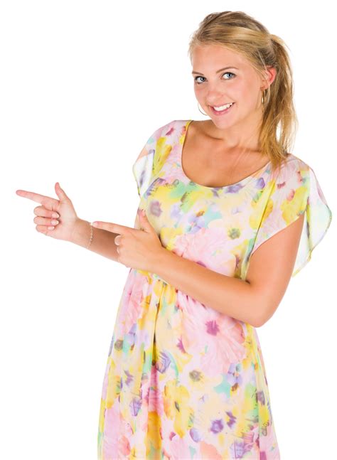 Young Woman Pointing Free Stock Photo Public Domain Pictures