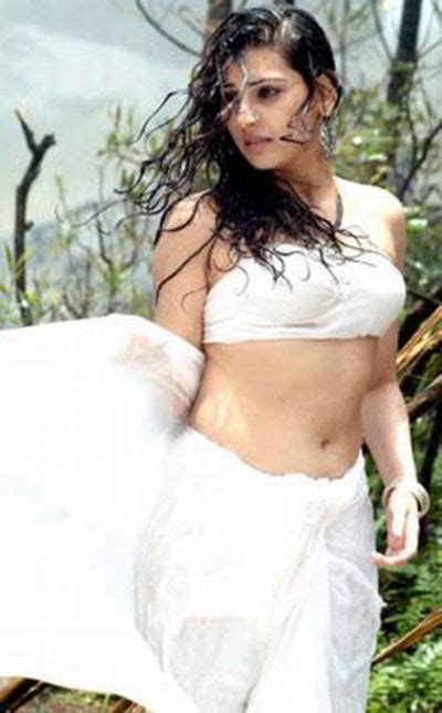 Indian Actress Archana Veda White Wet Saree In Latest