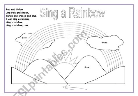 I Can Sing A Rainbow Worksheet Free Esl Printable