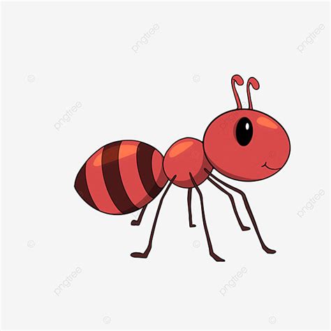 Cute Ant Clipart Transparent Background Cute Red Ant In Cartoon Style