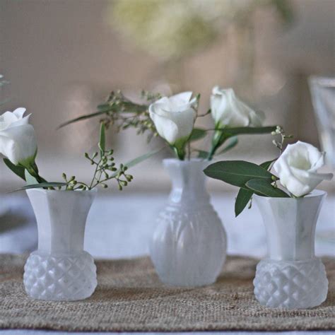 Frosted White Glass Bud Vase By The Wedding Of My Dreams