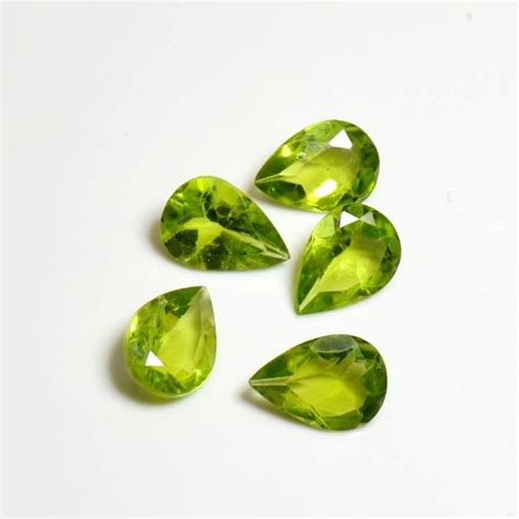 10x14 Mm Natural Peridot Faceted Pear Gemstone Lot Loose Etsy