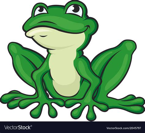 Cartoon Green Frog Royalty Free Vector Image Vectorstock