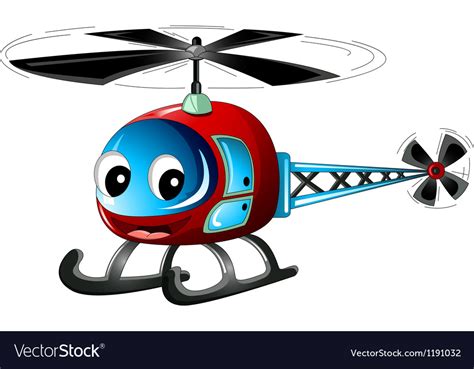 Cute Helicopter Cartoon Royalty Free Vector Image