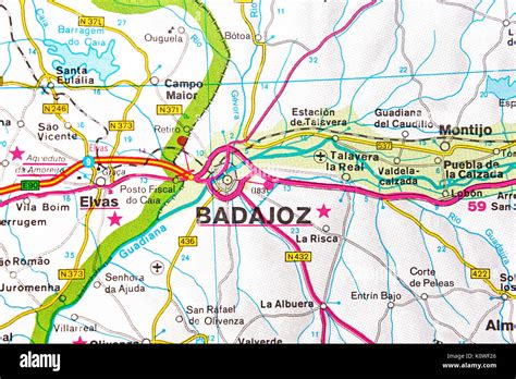 Badajoz Karte Stadtplan Stadtplan Stockfotografie Alamy