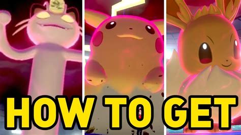 How To Get Gigantamax Meowth Gigantamax Pikachu Gigantamax Eevee In Pokemon Sword And Shield