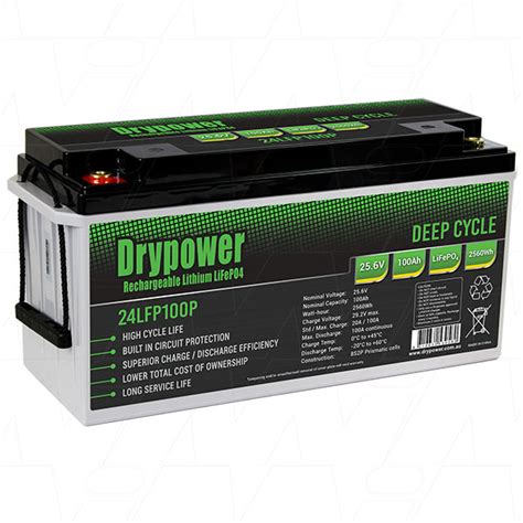 Drypower 24lfp100p 24v 100ah Lithium Iron Phosphate Lifepo4 Deep