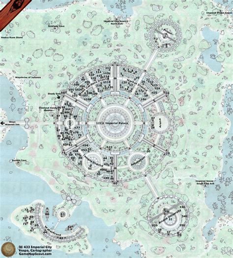 Oblivion Map Of Imperial City And Its Environs Guide To The Imperial
