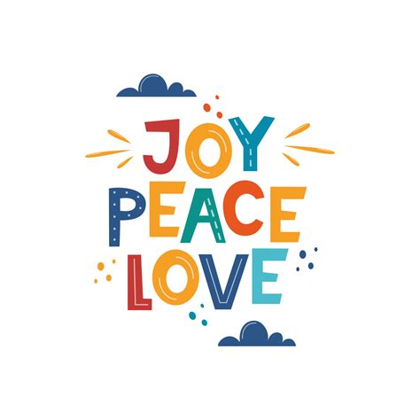 Alegria Paz Amor Frase De Letras De Motivação Desenhada à Mão Para