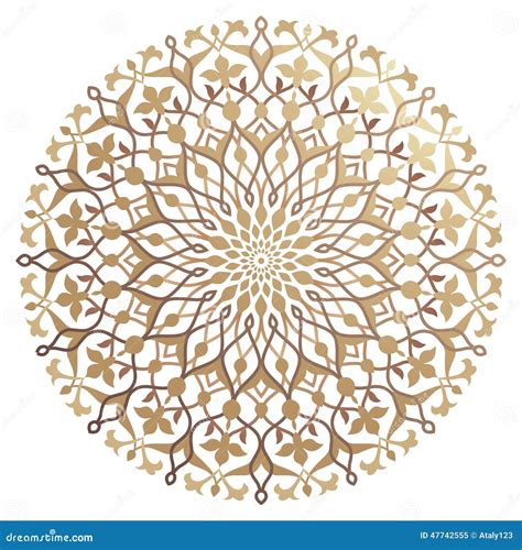 Arabic Pattern Gold Style Traditional Arab East Geometric Decorative
