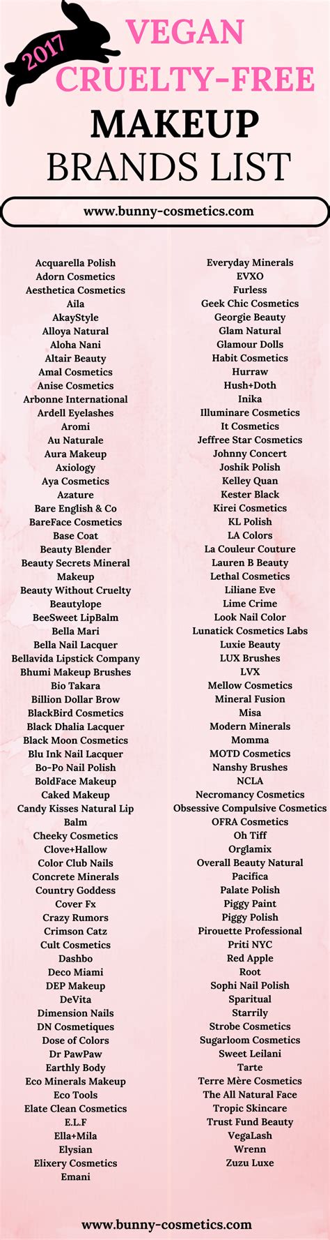 100 Vegan Cruelty Free Makeup Brands 2017 Cruelty Free Makeup