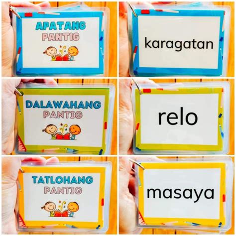 Unang Hakbang Sa Pagbasa Filipino Tagalog Mga Pantig Educational Laminated Flash Cards Reading