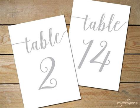 Wedding Table Numbers Silver 1 40 5x7 4x6 Table Numbers Etsy