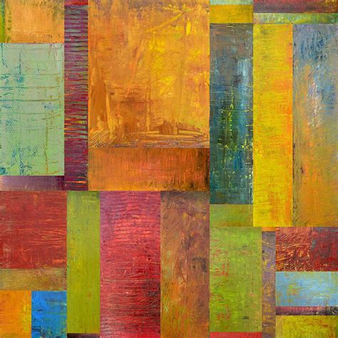 Abstract Color Study Collage L Painting By Michelle Calkins