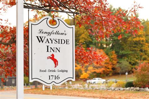The Sign Of Longfellows Wayside Inn At Autumn Sudbury Massachusetts