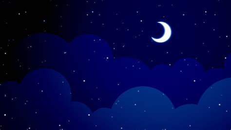 A Cartoon Style Midnight Sky With Stars Stock Footage Video 1937557