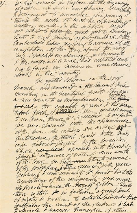 Pages From The Draft Of Frankenstein Mary Shelley December 1816