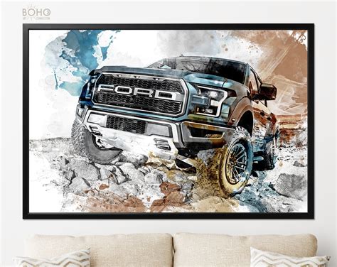 Ford F150 Print Ford F 150 Raptor Poster Wall Decor Etsy