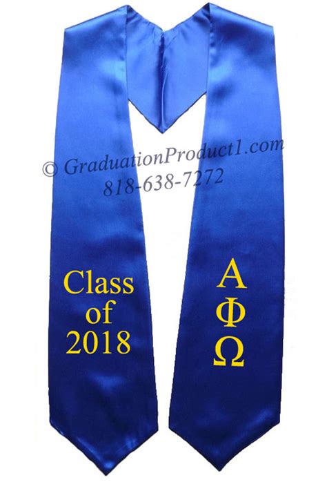 Alpha Phi Omega Royal Blue Greek Graduation Stole And Sashes From