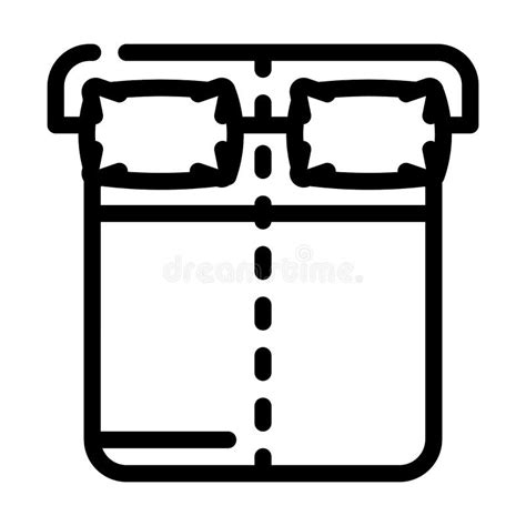 Sleep On Opposite Sides Of Bed Line Icon Vector Illustration Stock