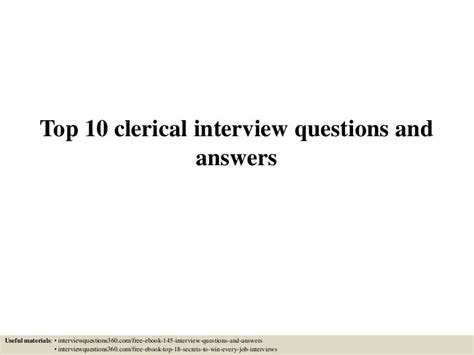 Top 10 Clerical Interview Questions And Answers