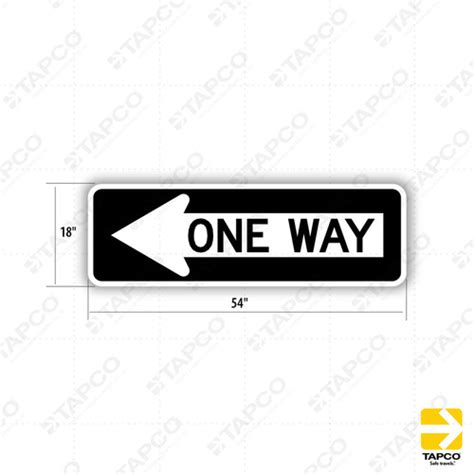 One Way Within Left Arrow Sign R6 1l Standard Traffic Signs Tapco
