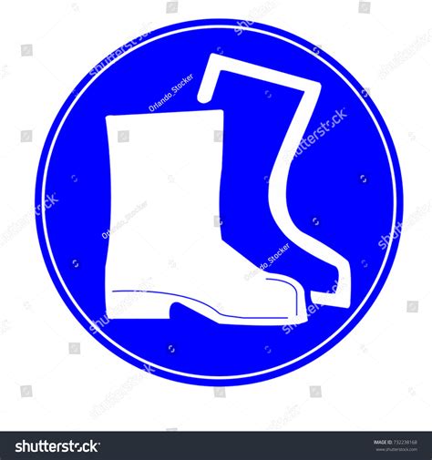 Wear Foot Protection Sign Precautionary Pictogram Stock Vector Royalty