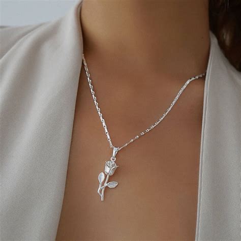 Quality Silver Rose Flower Pendant Necklace By Nikita By Niki ® | notonthehighstreet.com