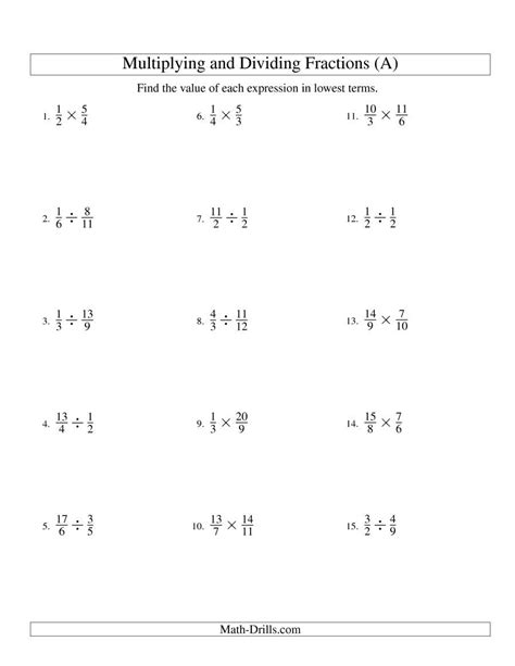 Fractions Worksheet Grade 8