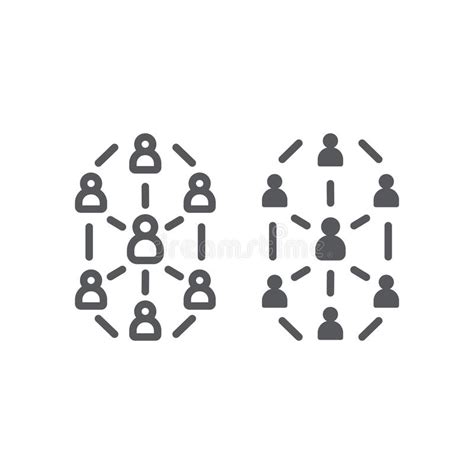 Community Network Line Icon Stock Vector Illustration Of Community