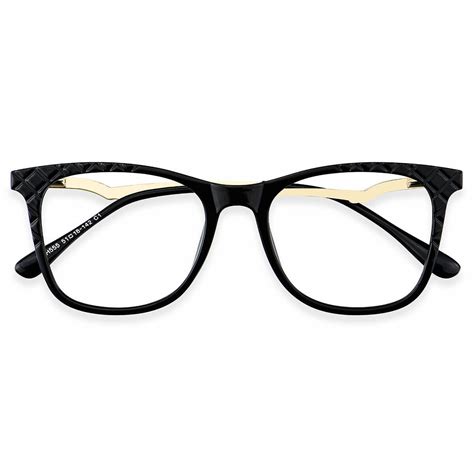 Lh555 Rectangle Black Eyeglasses Frames Leoptique