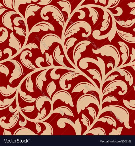 Seamless Pattern With Decorative Flourishes Vector Image