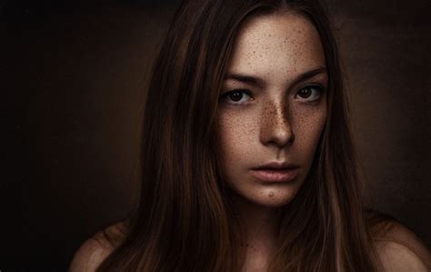women olga kobzar freckles face portrait mila timchenko 2048x1294 wallpaper wallhaven cc