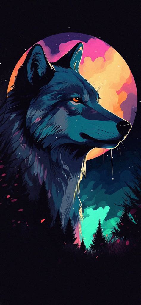 Download Wolf Moon Art Wallpaper Cool For Iphone 4k By Jacko Cool