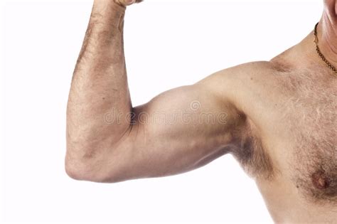 Man Flexing Arm Muscle Stock Image Image Of Retirement 11157929