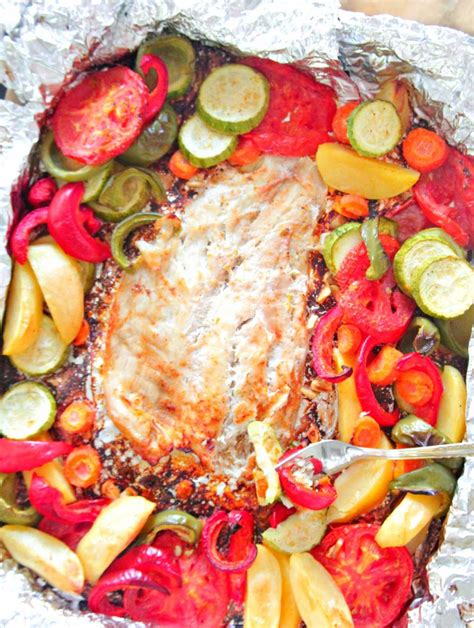Our recipe calls for three things: Baked Fish In Foil With Vegetables, Garlic & Lemon Juice