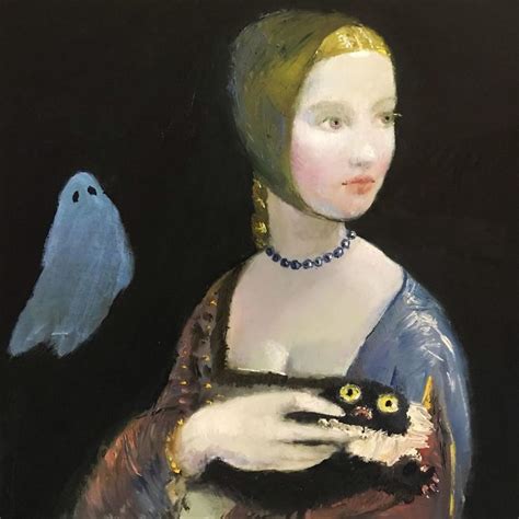 Vanessa Stockard Kevin The Kitten Black Cat Painting Cat Painting