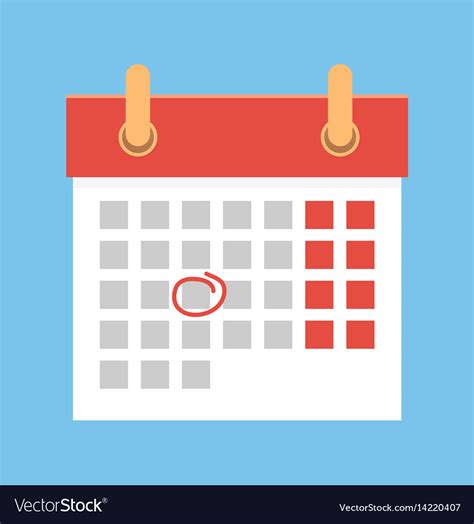 Calendar With Important Date Flat Cartoon Vector Image