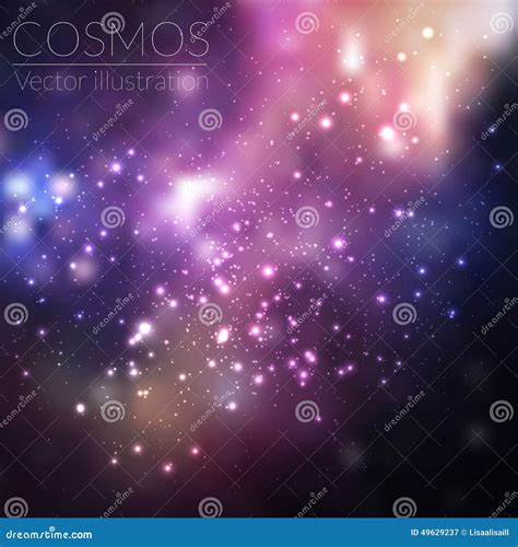 Vector Cosmos Illustration With Stars And Galaxy Stock Vector