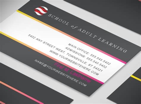 Adult Education Services Provider Business Card Templates