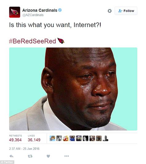 50 michael jordan crying memes ranked in order of popularity and relevancy. Arizona Cardinals tweet the 'Michael Jordan crying face ...