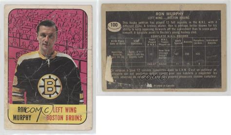 1967 68 Topps 100 Ron Murphy Boston Bruins Hockey Card Ebay