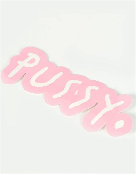 Route One Pussy Logo Sticker Pinkwhite