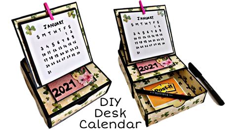 How To Make Desk Calendar 2021 Diy Desk Calendar Desk Organizer