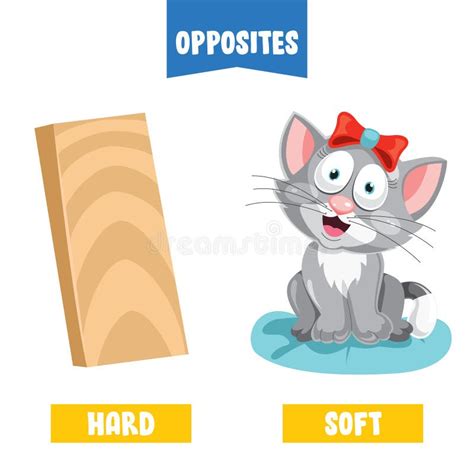 Opposite Adjectives Soft And Hard Stock Vector Illustration Of