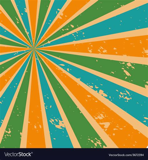 Abstract Sunburst Background In Retro Color Vector Image