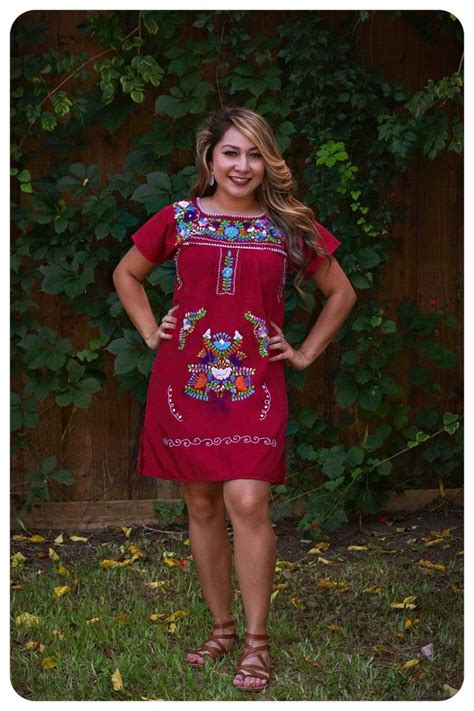 Womens Mexican Dress Above The Knee In 2020 Mexican Dresses