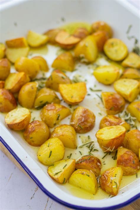 roasted new potatoes with garlic and rosemary recipe cooking salmon new potato potatoes
