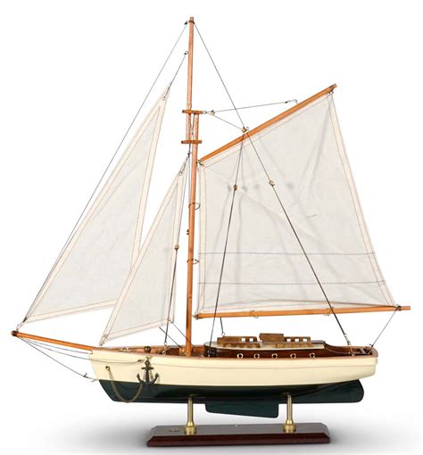 1930s Classic Yacht Small 22 Wooden Model Sailboat Nautical Decor