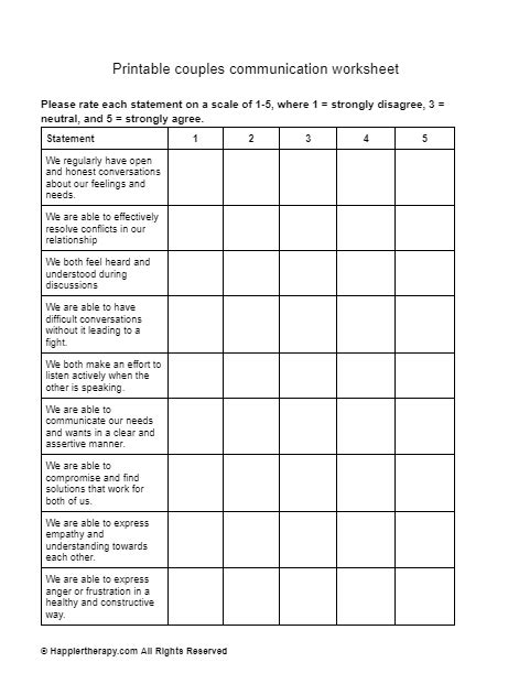Printable Couples Communication Worksheets Happiertherapy